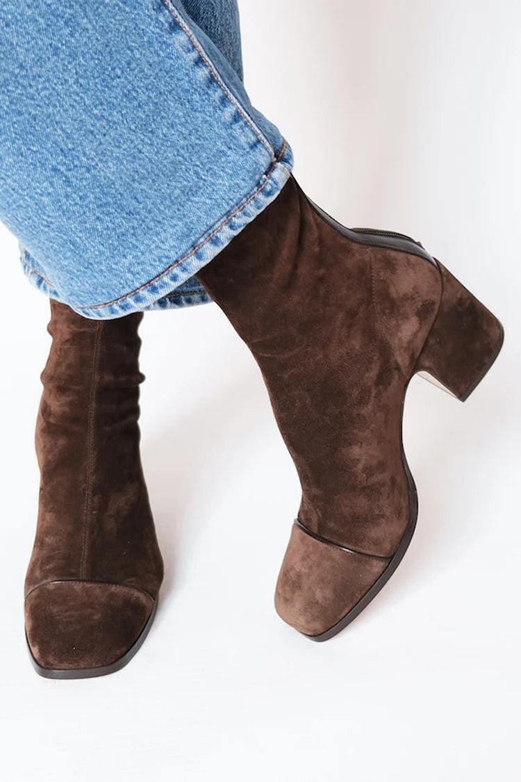 Violet | Square-Toe Heeled Boots