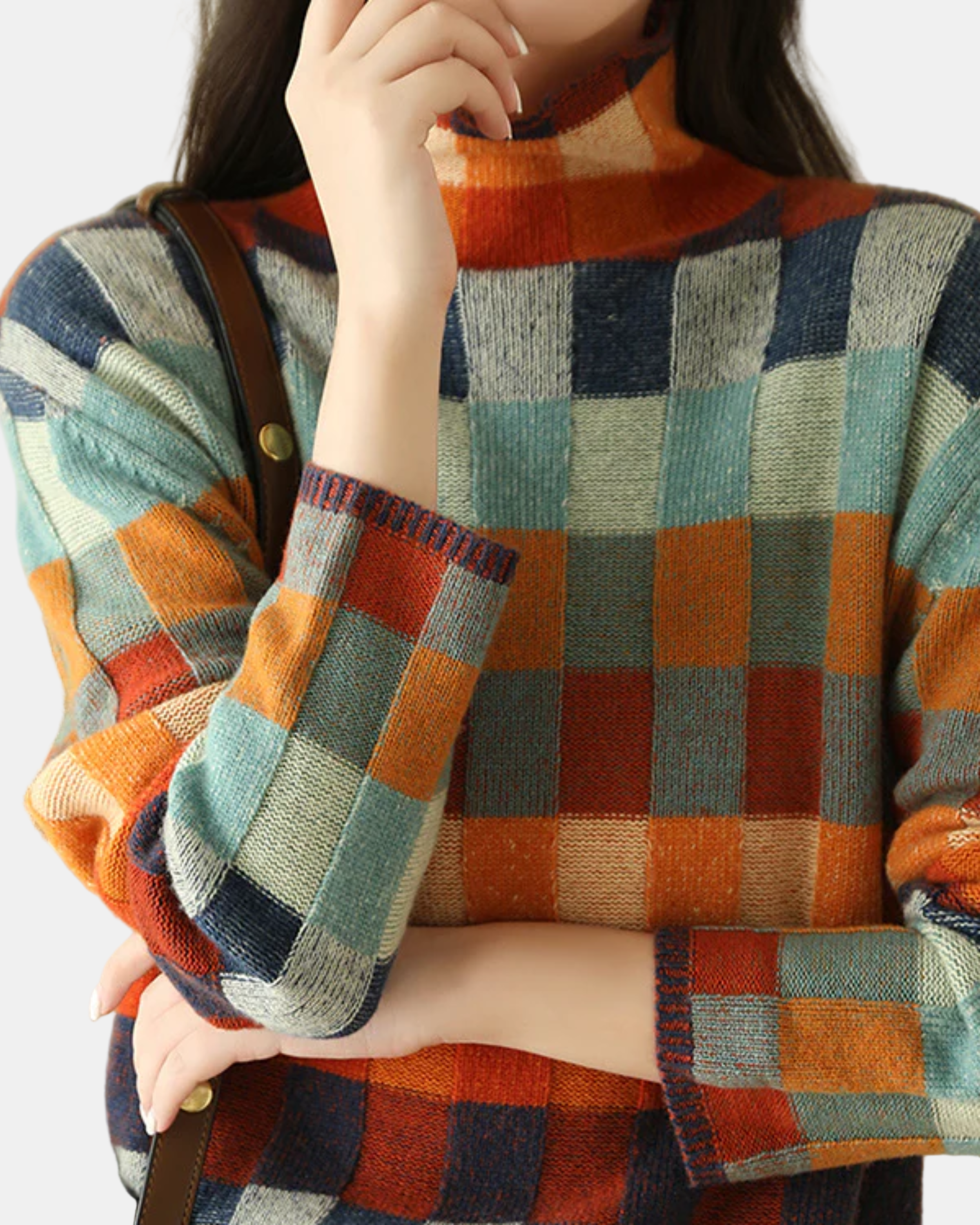 Kassandra | Chic Patchwork Turtleneck Sweater