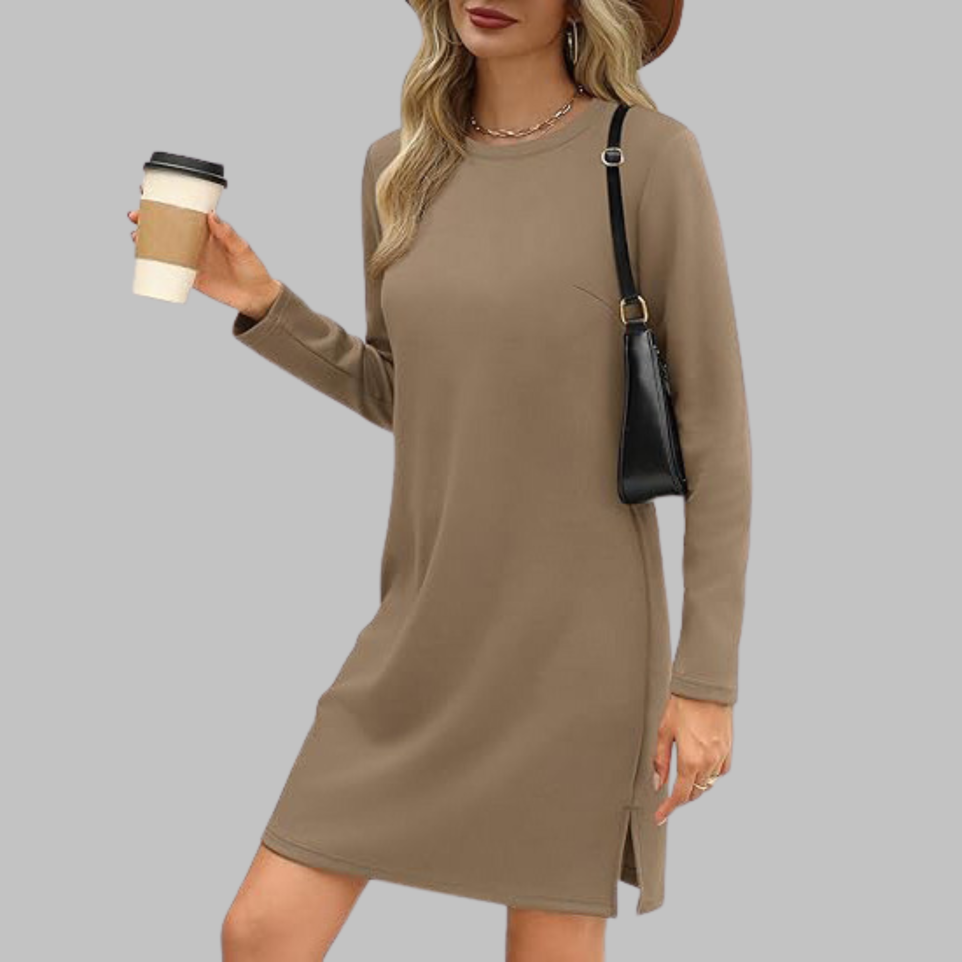 Patricia | Long Sleeve Mini Dress – Timeless Comfort & Elegance