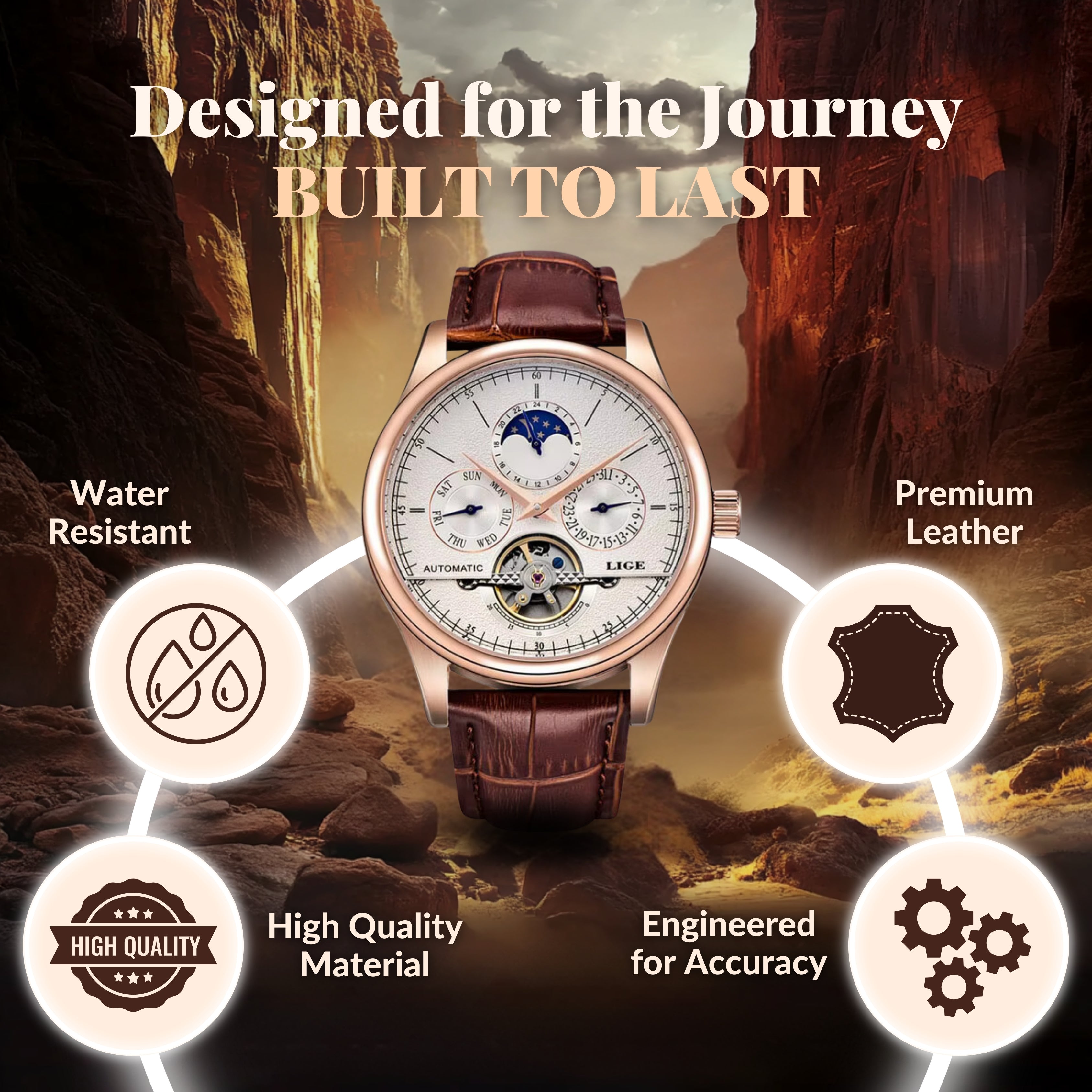 Luxury Rugged Automatic Wrist Watch