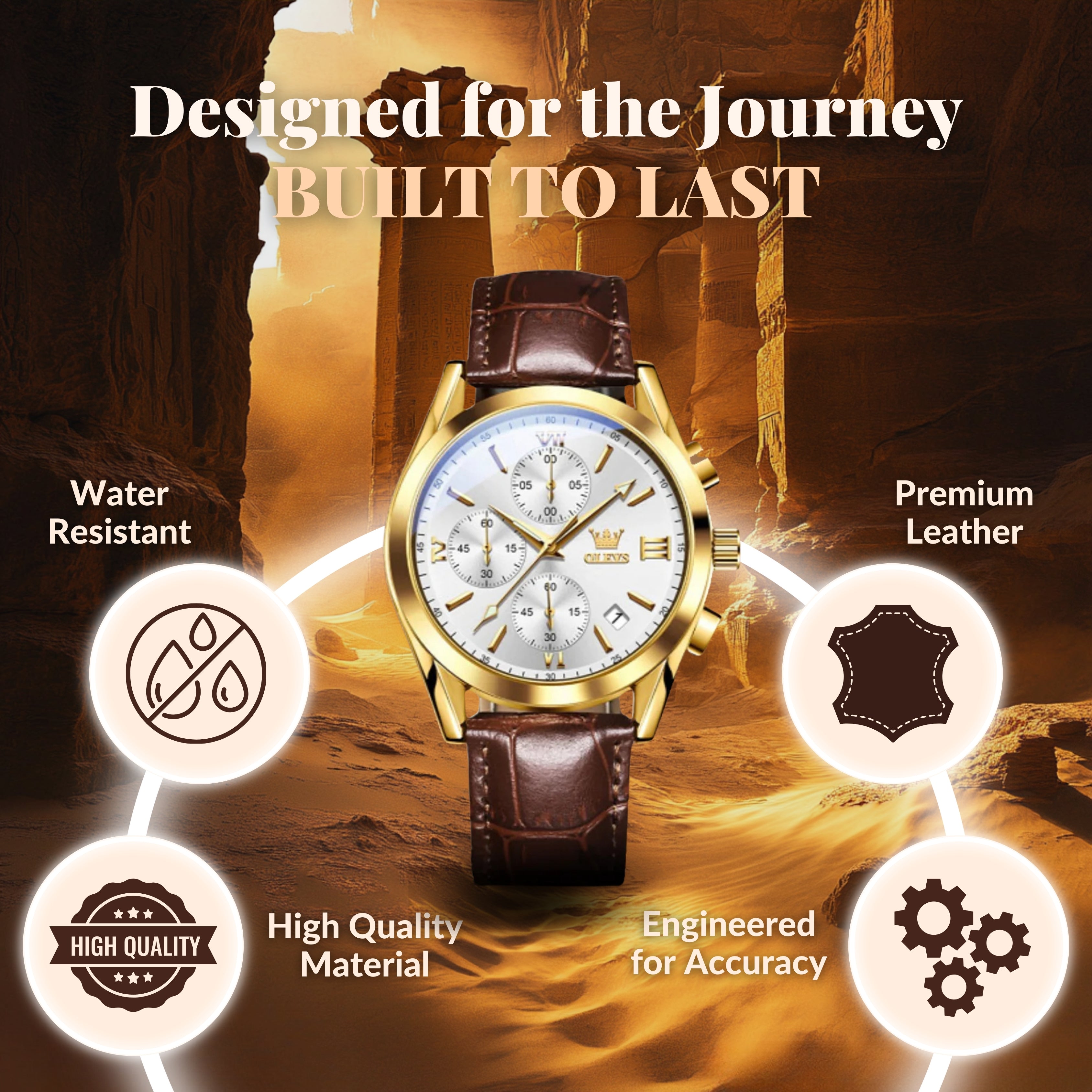 Luminous Sporty Chronograph Wrist Watch