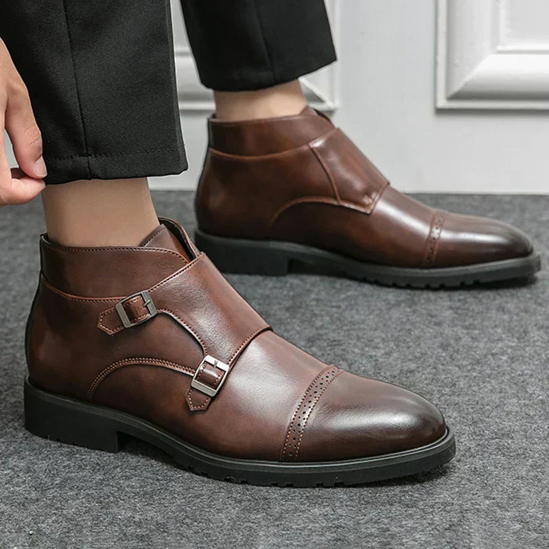 Dylan | Faux Leather Double Monk-Strap Boots
