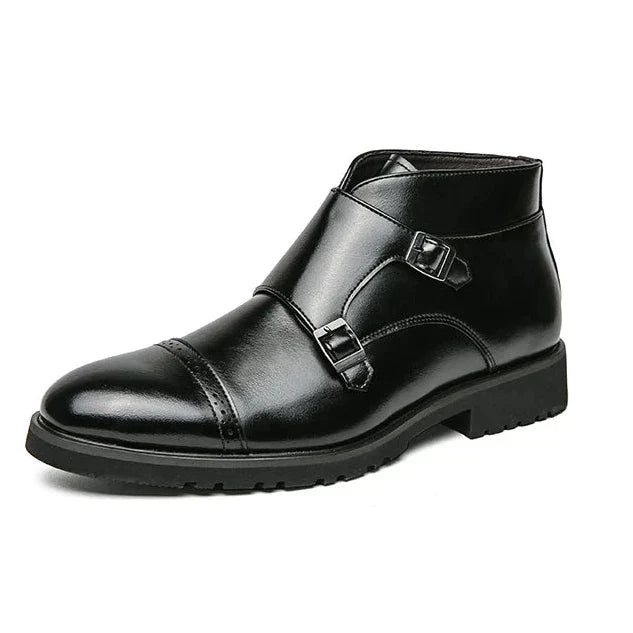 Dylan | Faux Leather Double Monk-Strap Boots