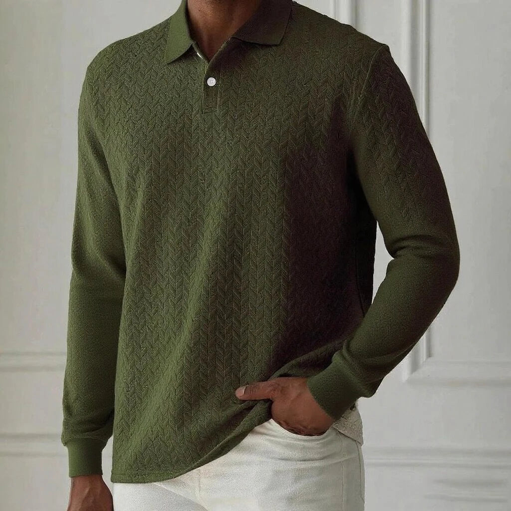 Harvey | Textured Polo Sweater