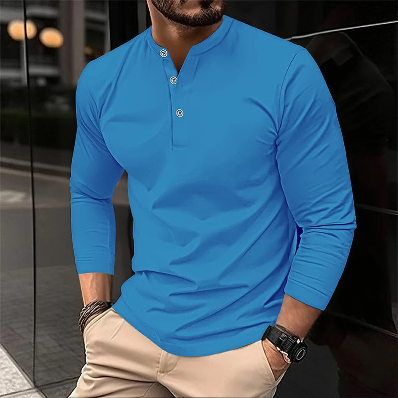 Alexander | Long Sleeve Breathable Polo Shirt for Men