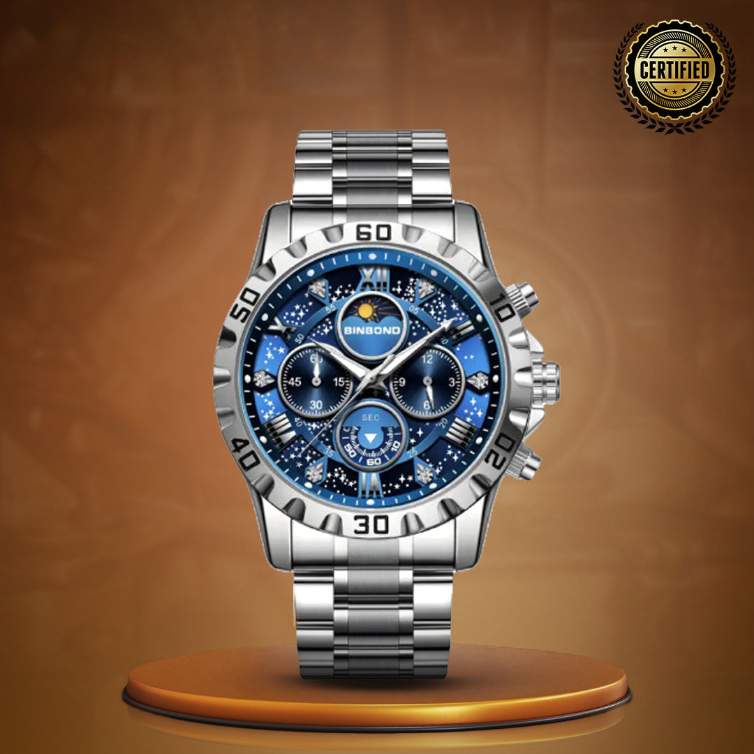 Military Inspired Metal Strap Wrist Watch