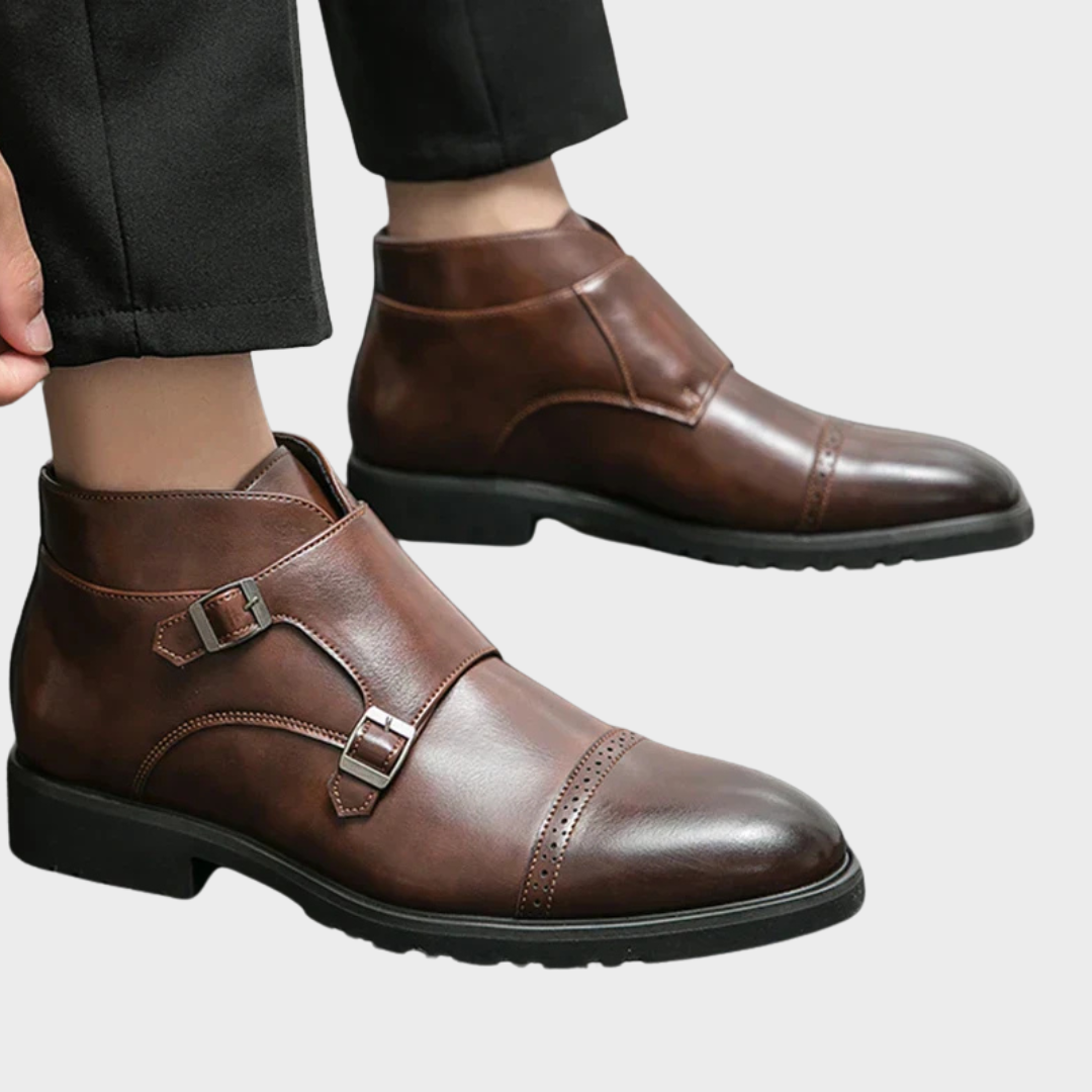 Dylan | Faux Leather Double Monk-Strap Boots