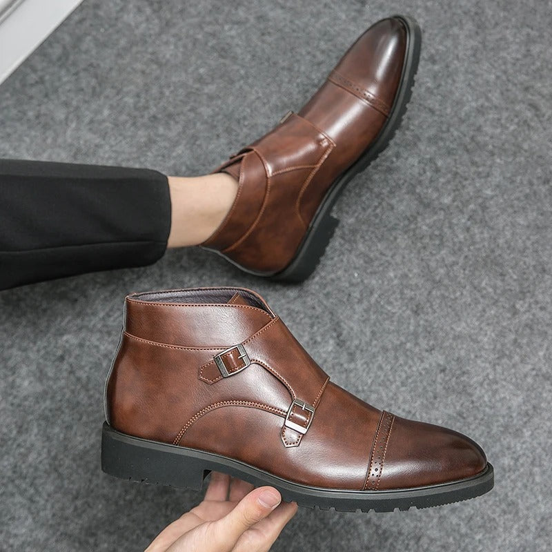 Dylan | Faux Leather Double Monk-Strap Boots