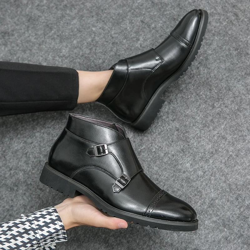 Dylan | Faux Leather Double Monk-Strap Boots