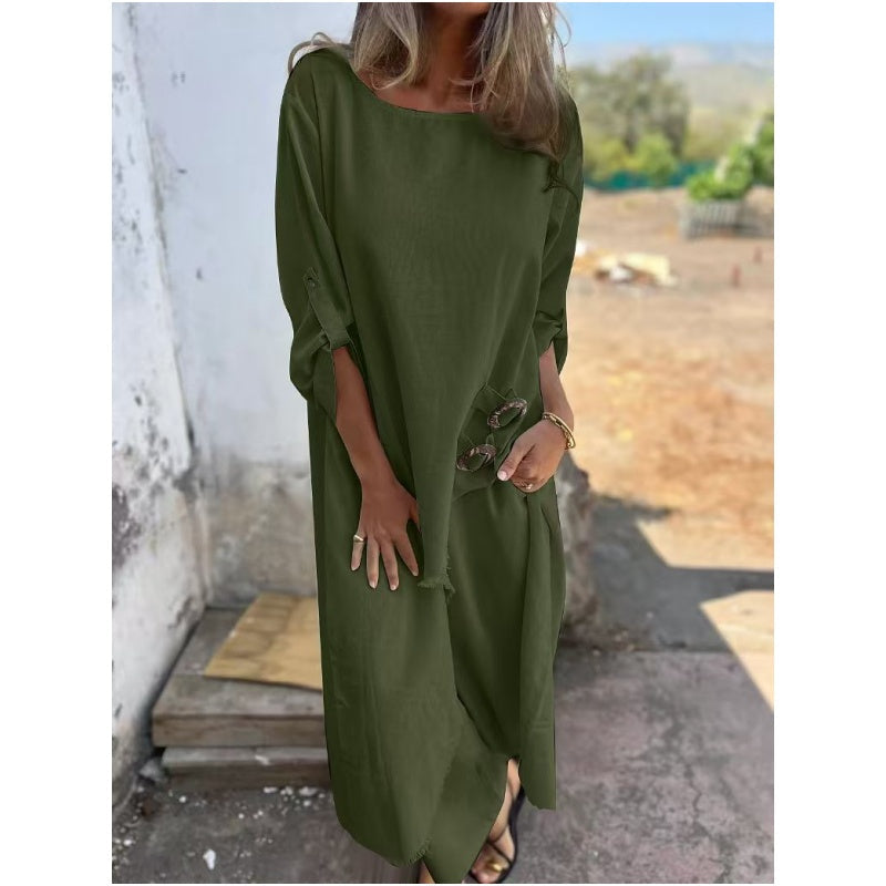 Velora | New Cotton-Linen Dress + Pants - Comfortable Two-Piece Set