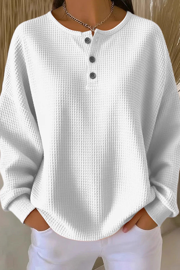 Aurelie | Waffle Knit Henley