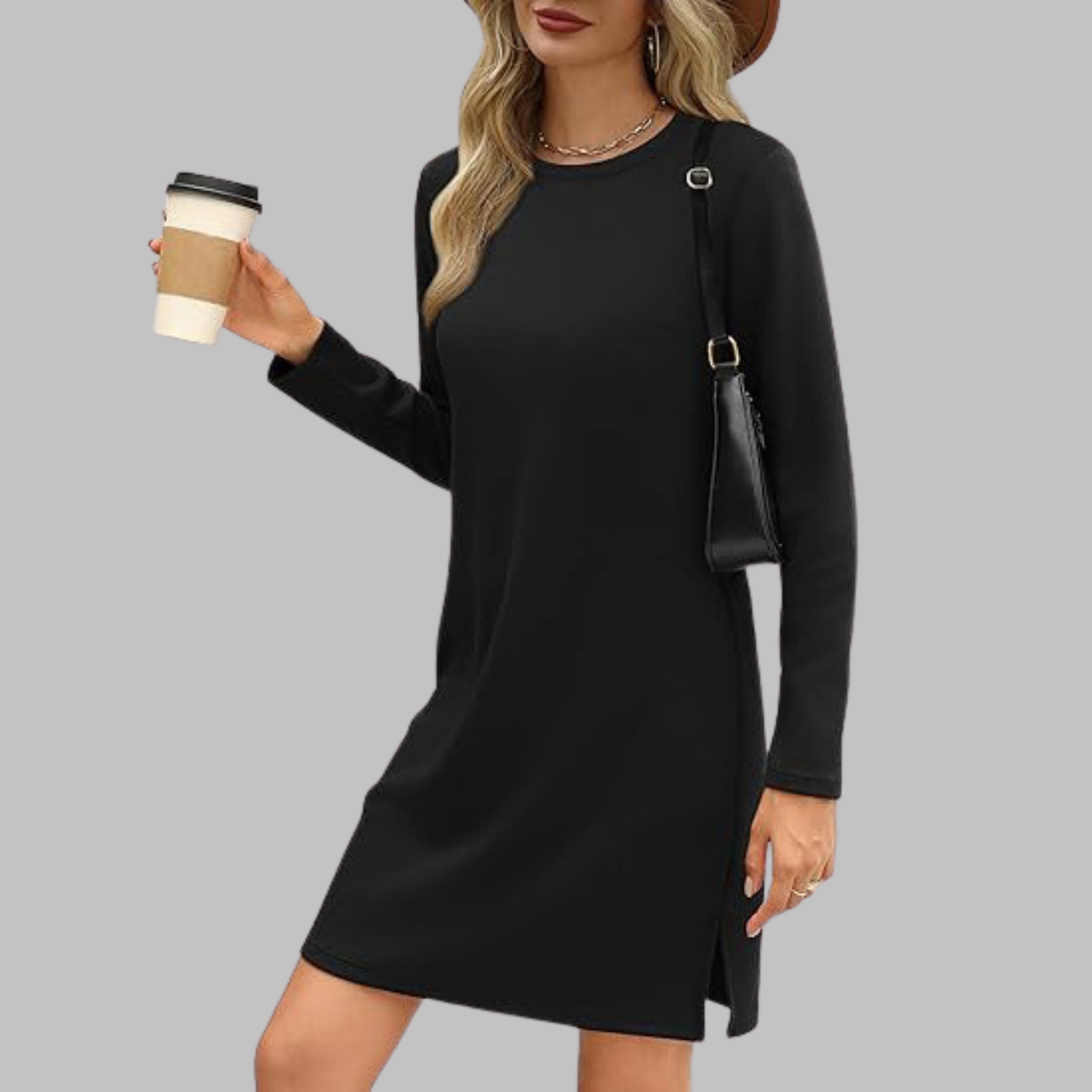 Patricia | Long Sleeve Mini Dress – Timeless Comfort & Elegance