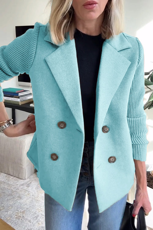 Quinn - Elegant Knit-Sleeve Jacket