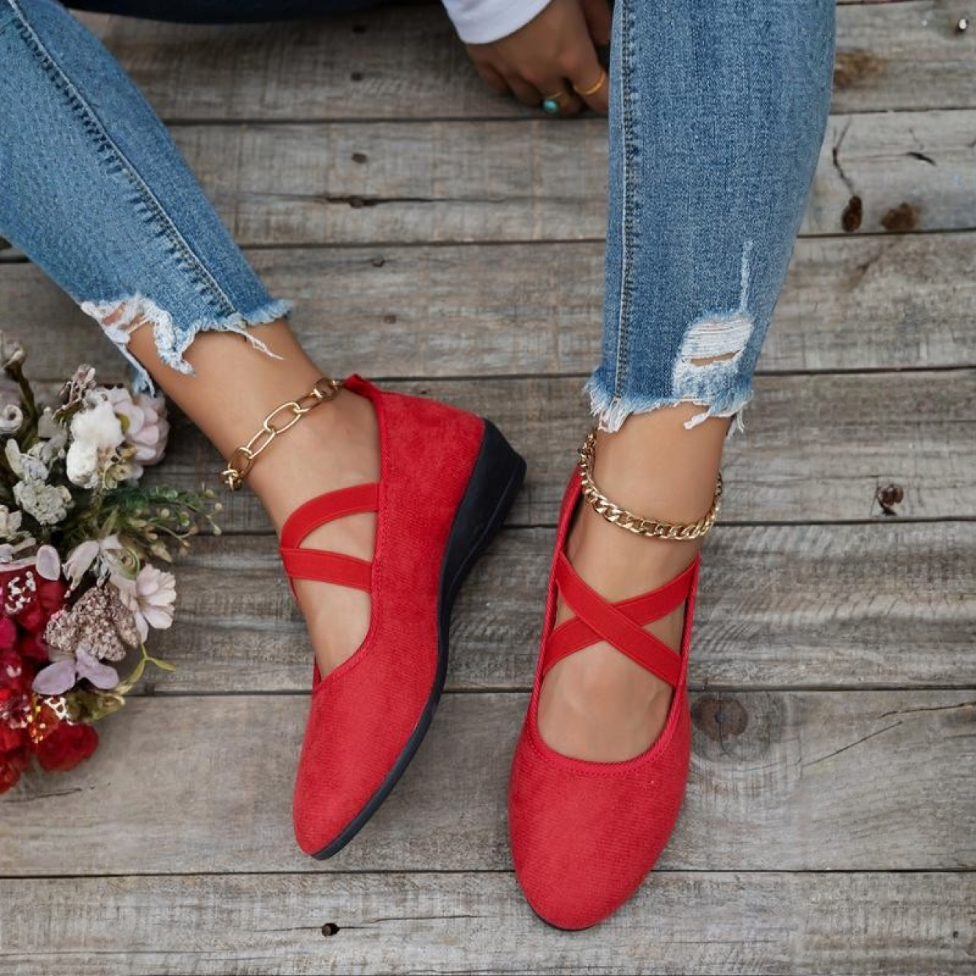 Elle | Comfy Closed Wedge Slip-On Shoes