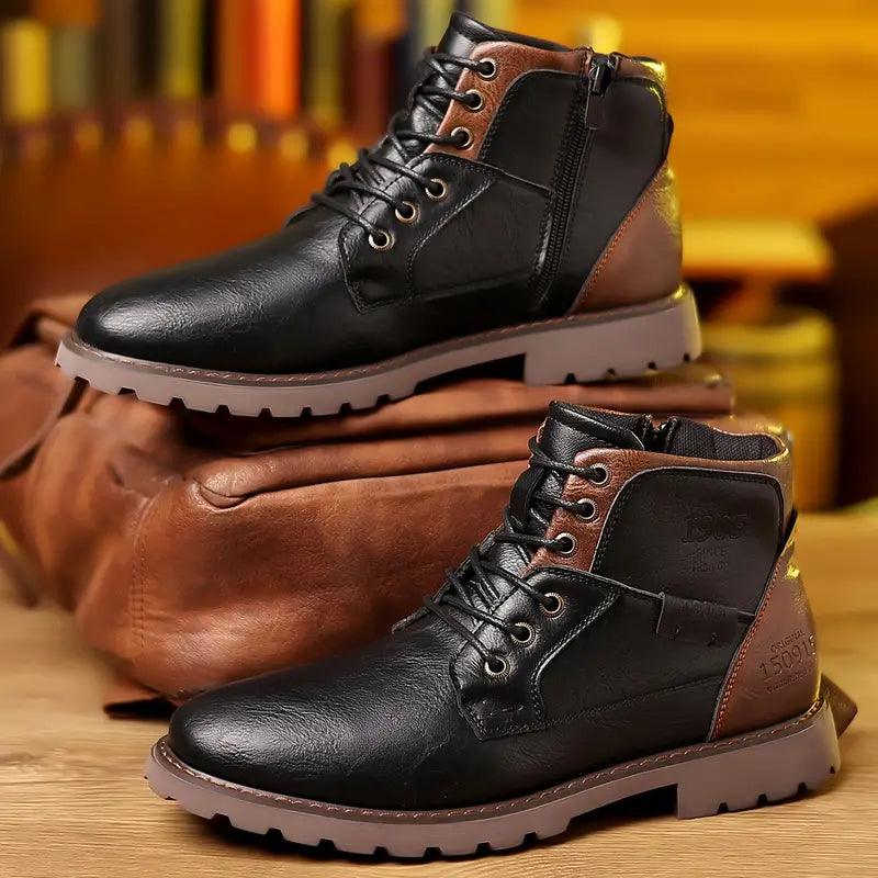 Bill | Elegant Leather Boots with Side Zipper