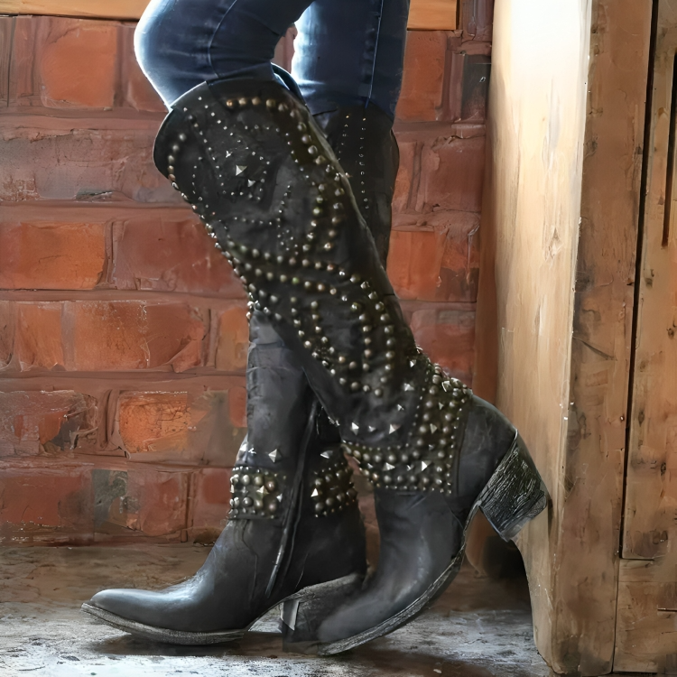 Linda | Western Knee-High Boots