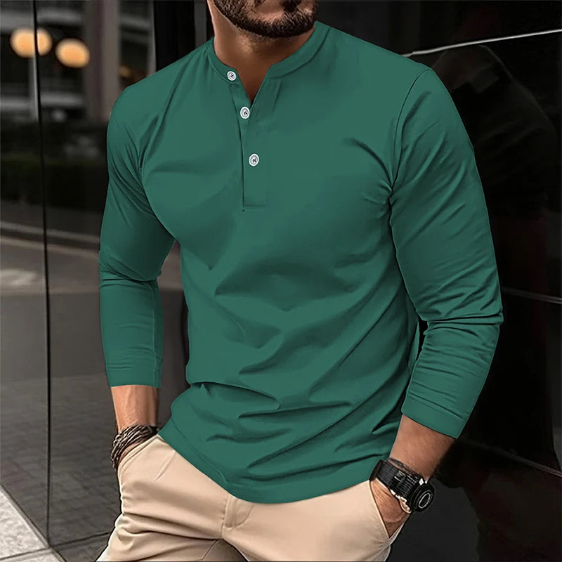 Alexander | Long Sleeve Breathable Polo Shirt for Men
