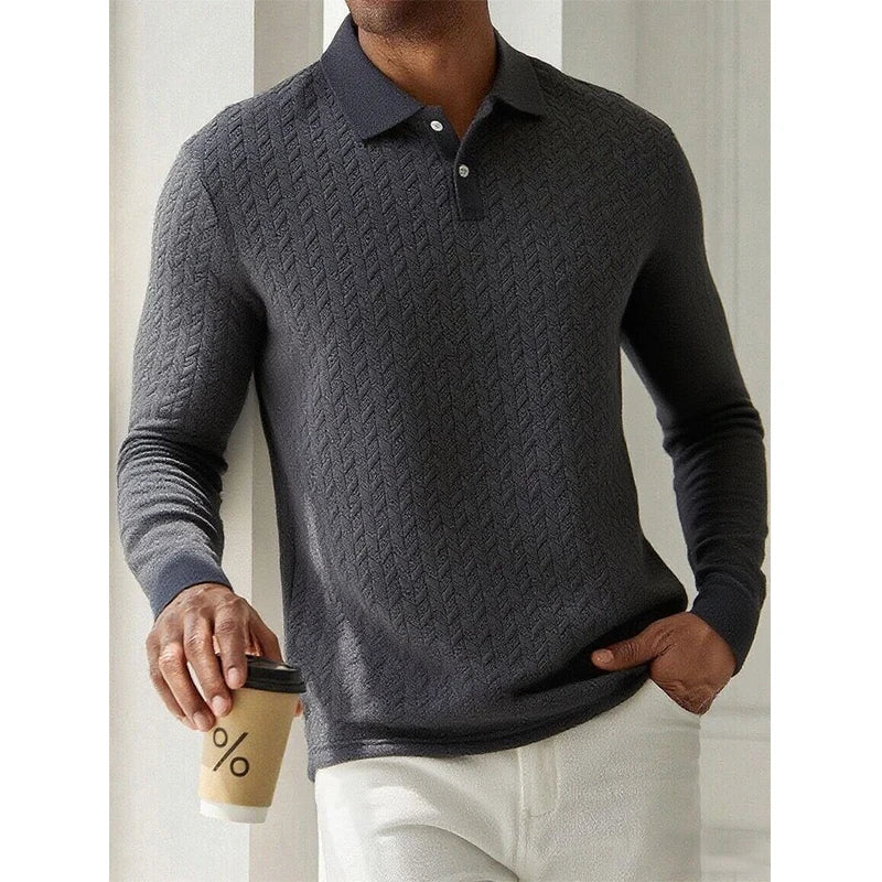 Harvey | Textured Polo Sweater