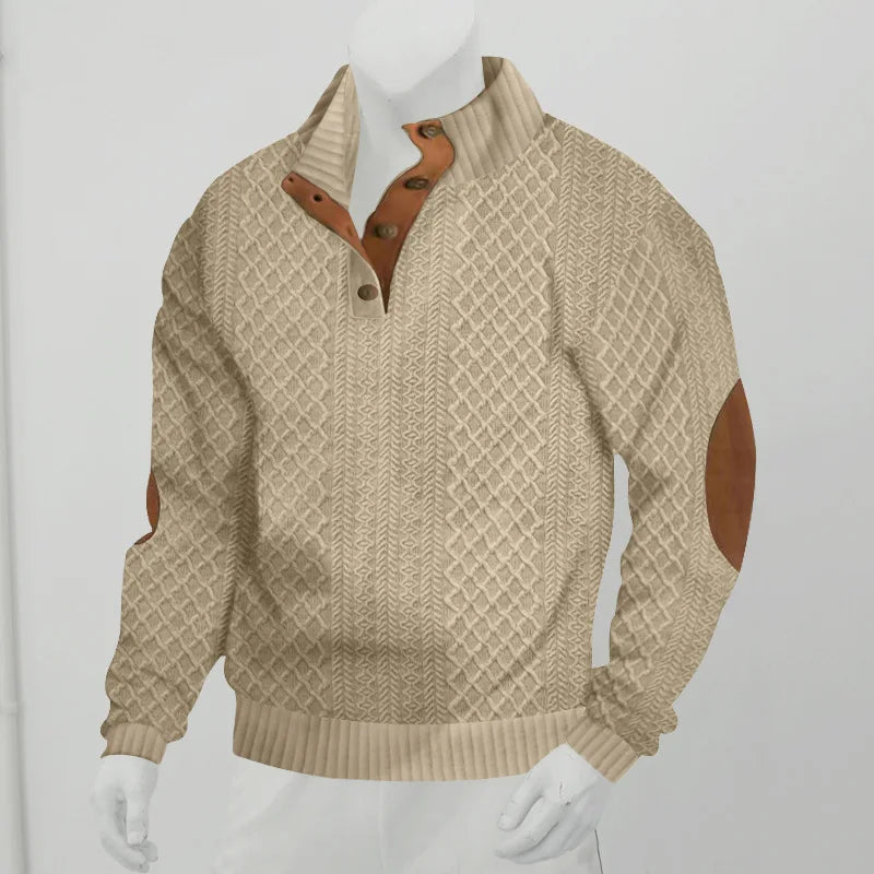 Patrick | Casual Stand Collar Jacquard Knit Sweater