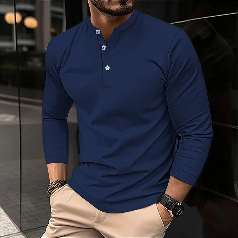 Alexander | Long Sleeve Breathable Polo Shirt for Men