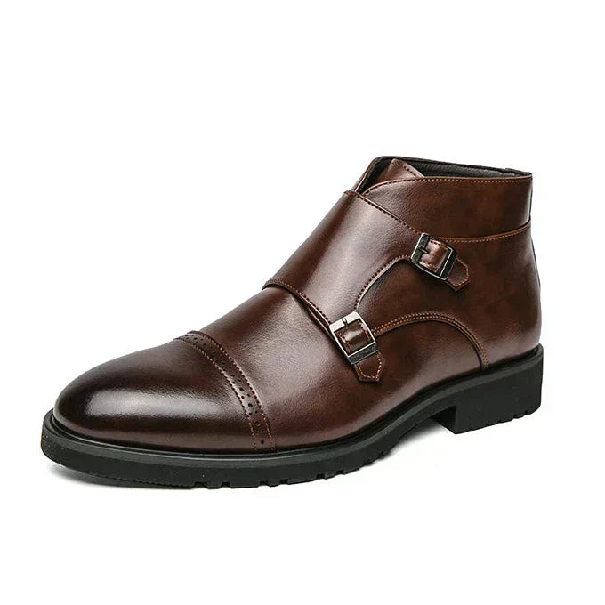 Dylan | Faux Leather Double Monk-Strap Boots