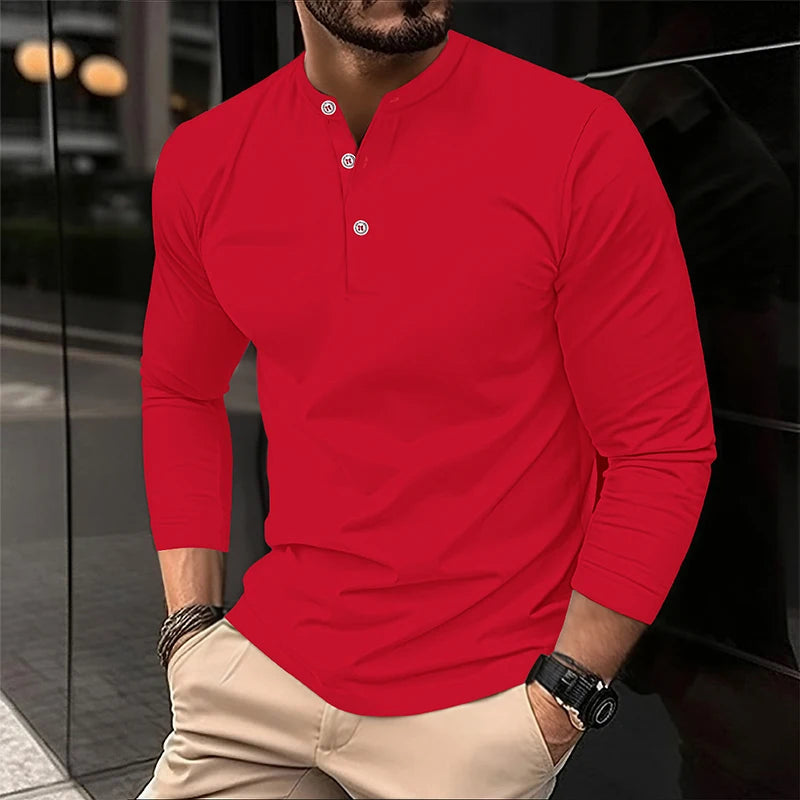 Alexander | Long Sleeve Breathable Polo Shirt for Men