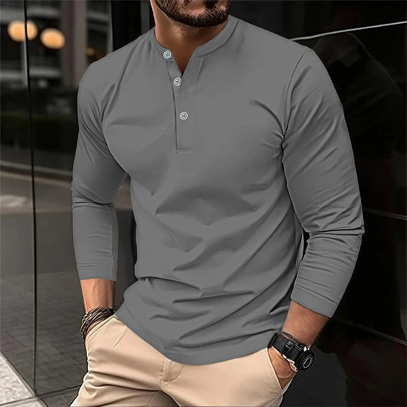 Alexander | Long Sleeve Breathable Polo Shirt for Men
