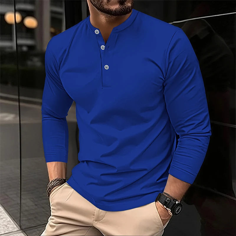 Alexander | Long Sleeve Breathable Polo Shirt for Men