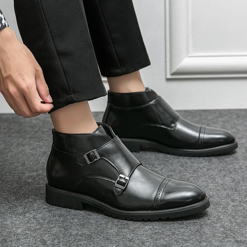 Dylan | Faux Leather Double Monk-Strap Boots