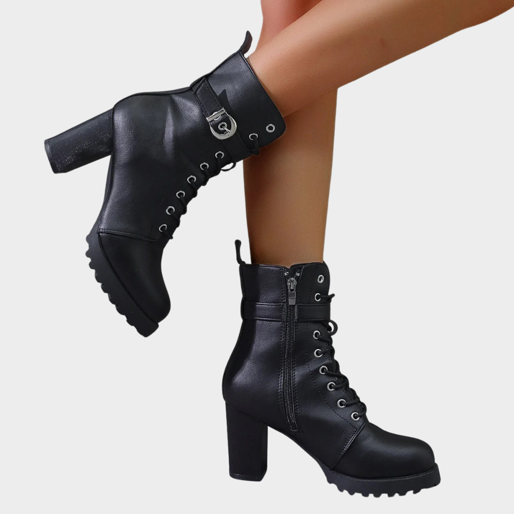 Marit | Flared Heel Ankle Boots